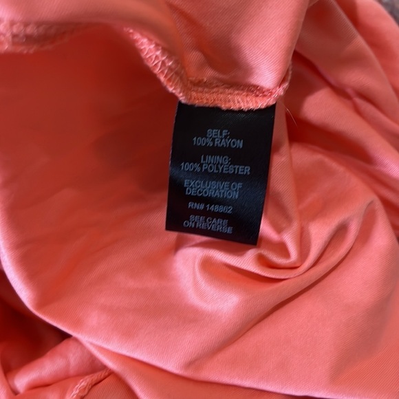 Torrid Lace Up Tea Length Crinkle Gauze Floral Coral Dress - Size 1X - Picture 10 of 10